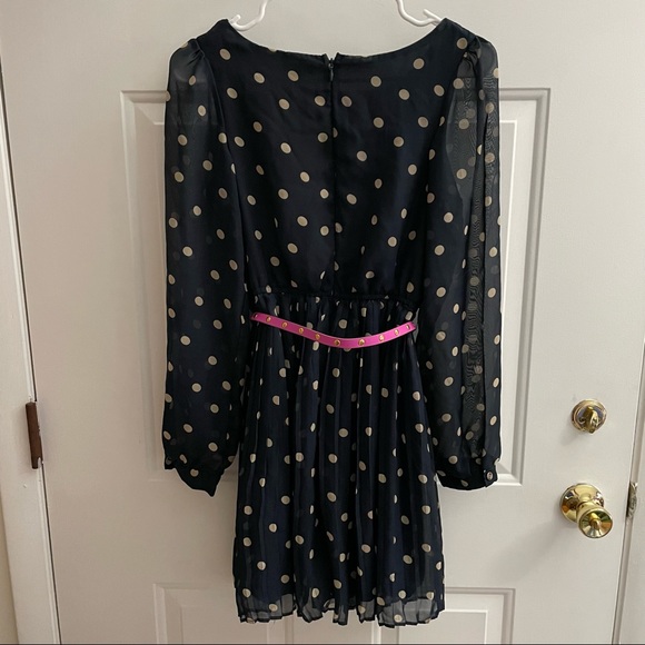 🎉2X HP🎉Small Women’s Polka Dot Dress With Pink Belt - Picture 6 of 7